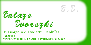 balazs dvorszki business card